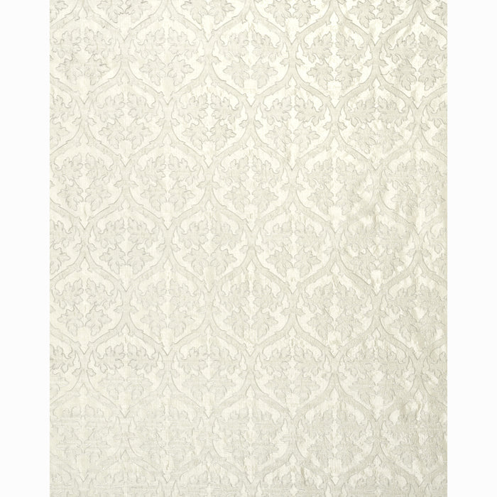 Schumacher Ravenna Embroidery Silver Fabric Sample 64743