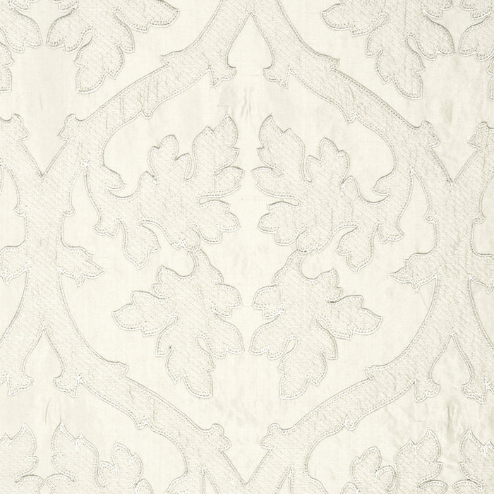 Schumacher Ravenna Embroidery Silver Fabric 64743