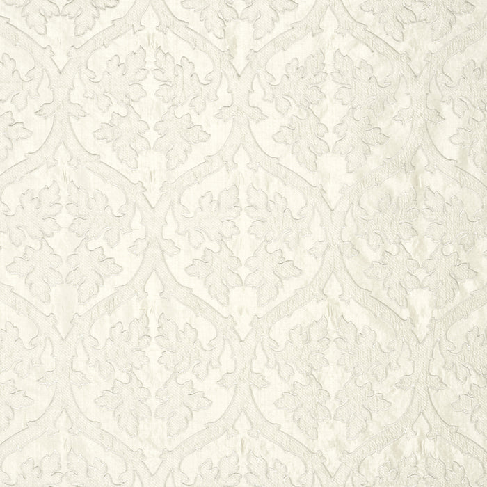 Schumacher Ravenna Embroidery Silver Fabric 64743