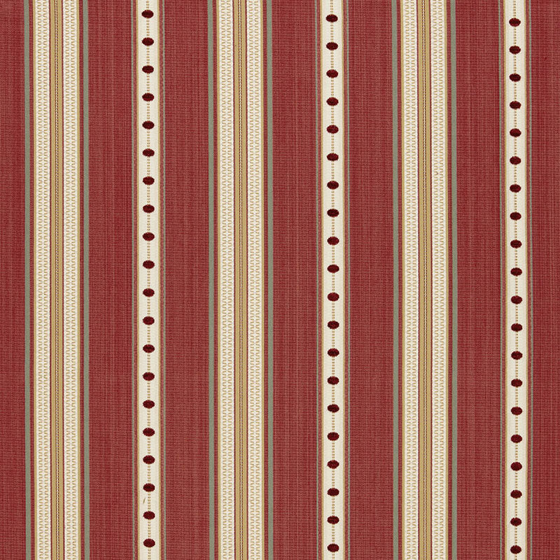 Schumacher Francesca Stripe Rouge Fabric 64752