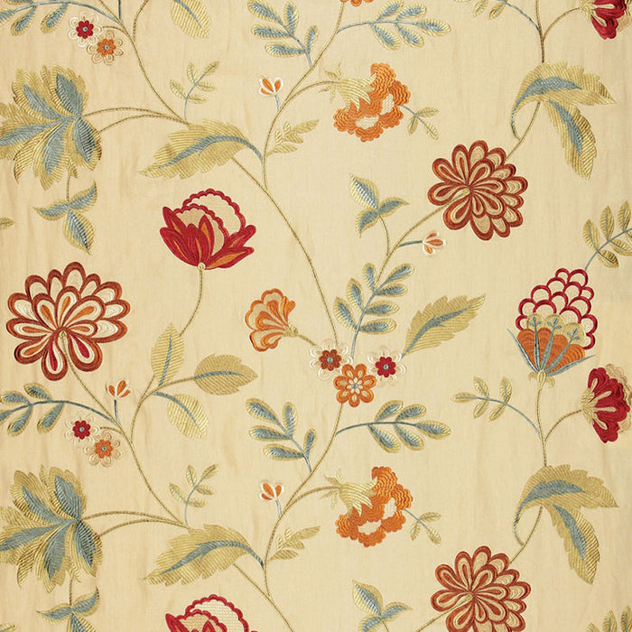 Schumacher Palampore Embroidery Biscuit Fabric 64842