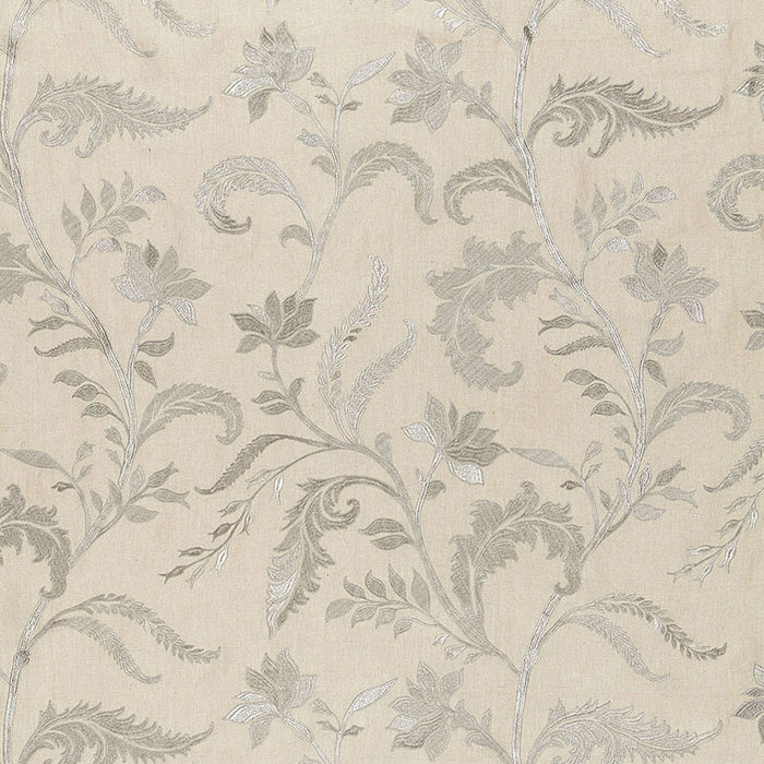 Schumacher Monceau Linen Embroidery Zinc Fabric 65130