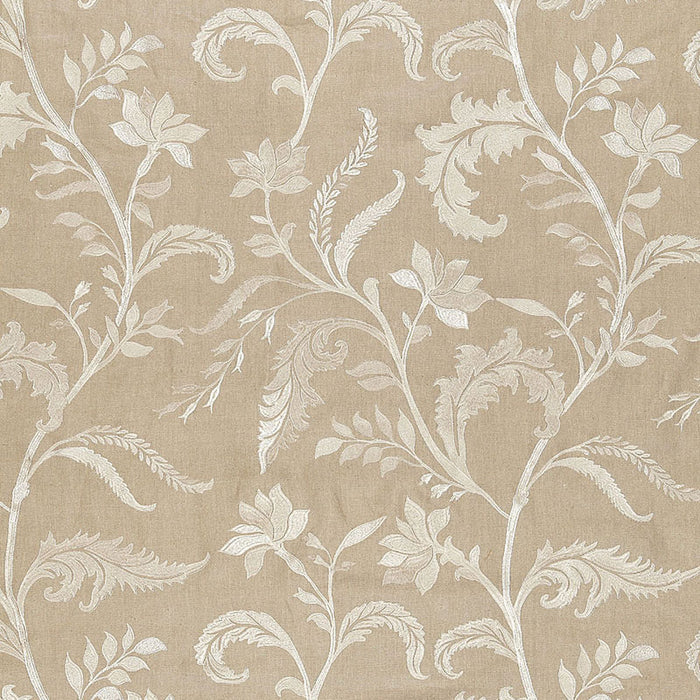 Schumacher Monceau Linen Embroidery Greige Fabric 65131