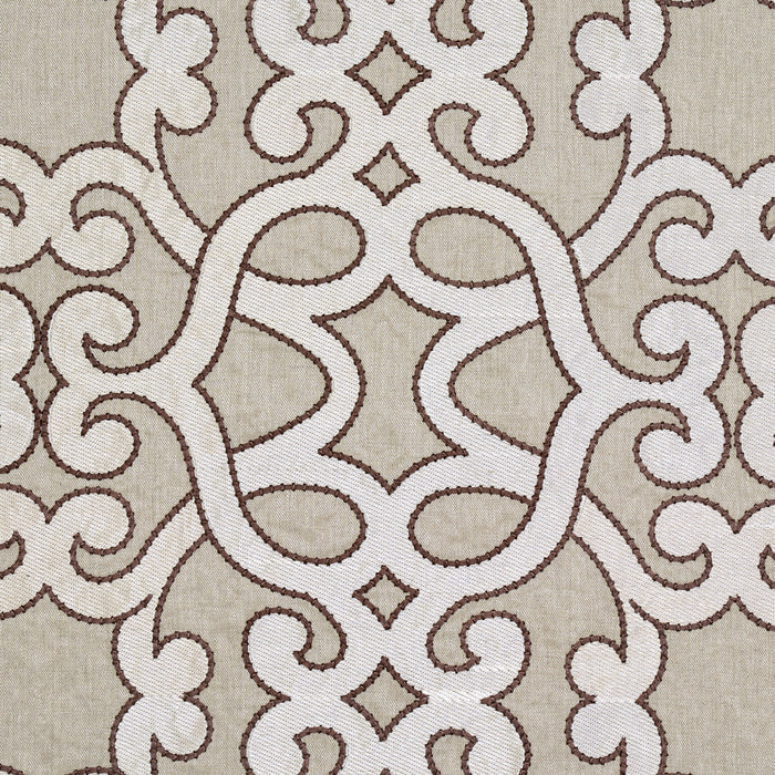 Schumacher Amboise Linen Embroidery Greige Fabric Sample 65181