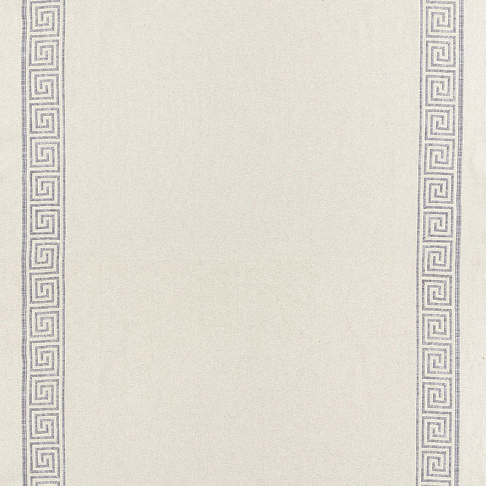 Schumacher Greek Key Embroidery II Zinc Fabric 65251