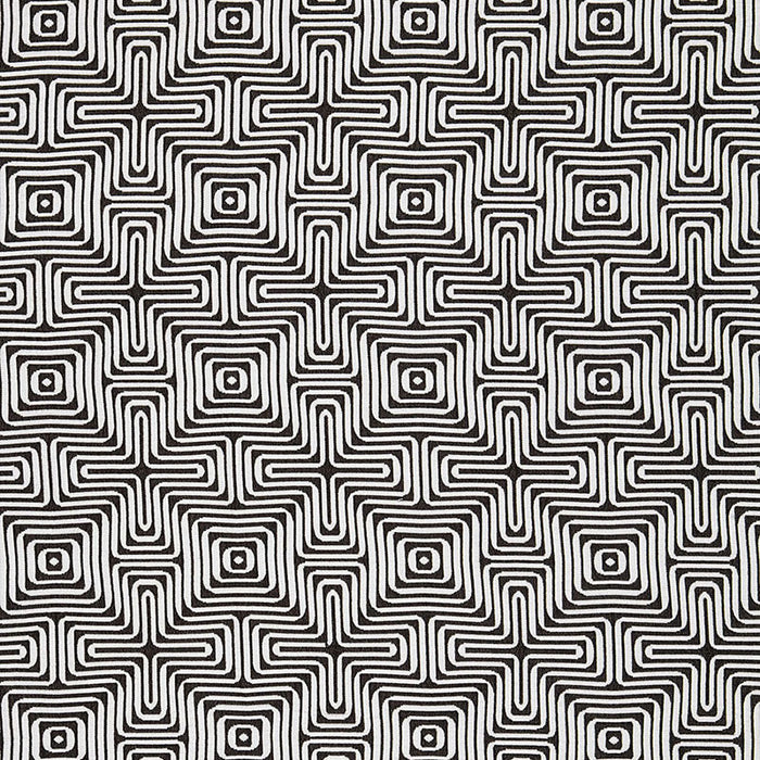 Schumacher Amazing Maze Indoor/Outdoor Kohl Fabric 65322