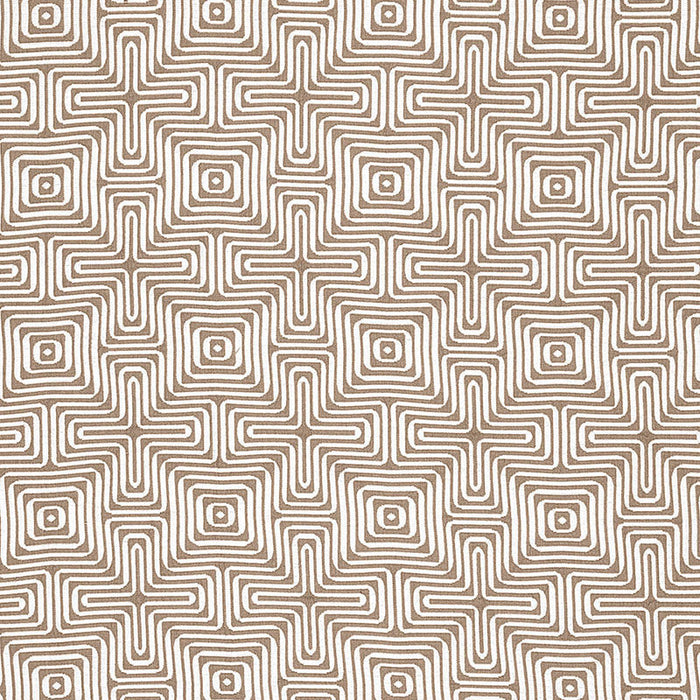 Schumacher Amazing Maze Indoor/Outdoor Sand Fabric 65323