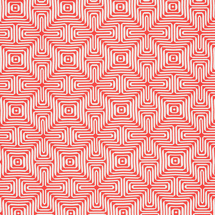 Schumacher Amazing Maze Indoor/Outdoor Coral Fabric 65324