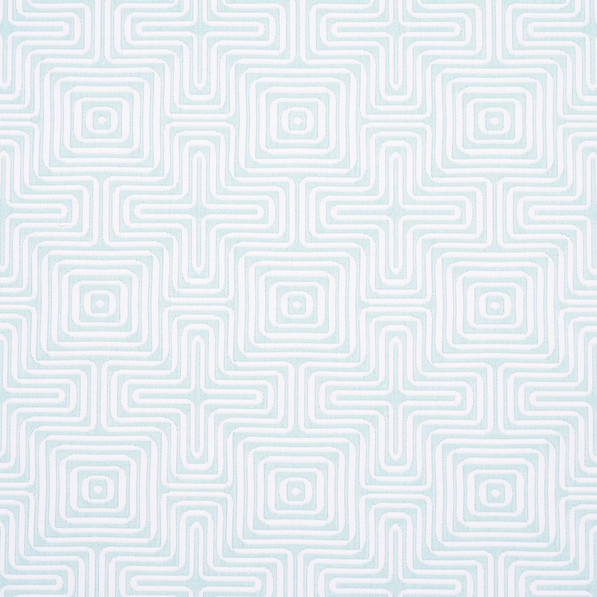 Schumacher Amazing Maze Indoor/Outdoor Aqua Breeze Fabric 65326