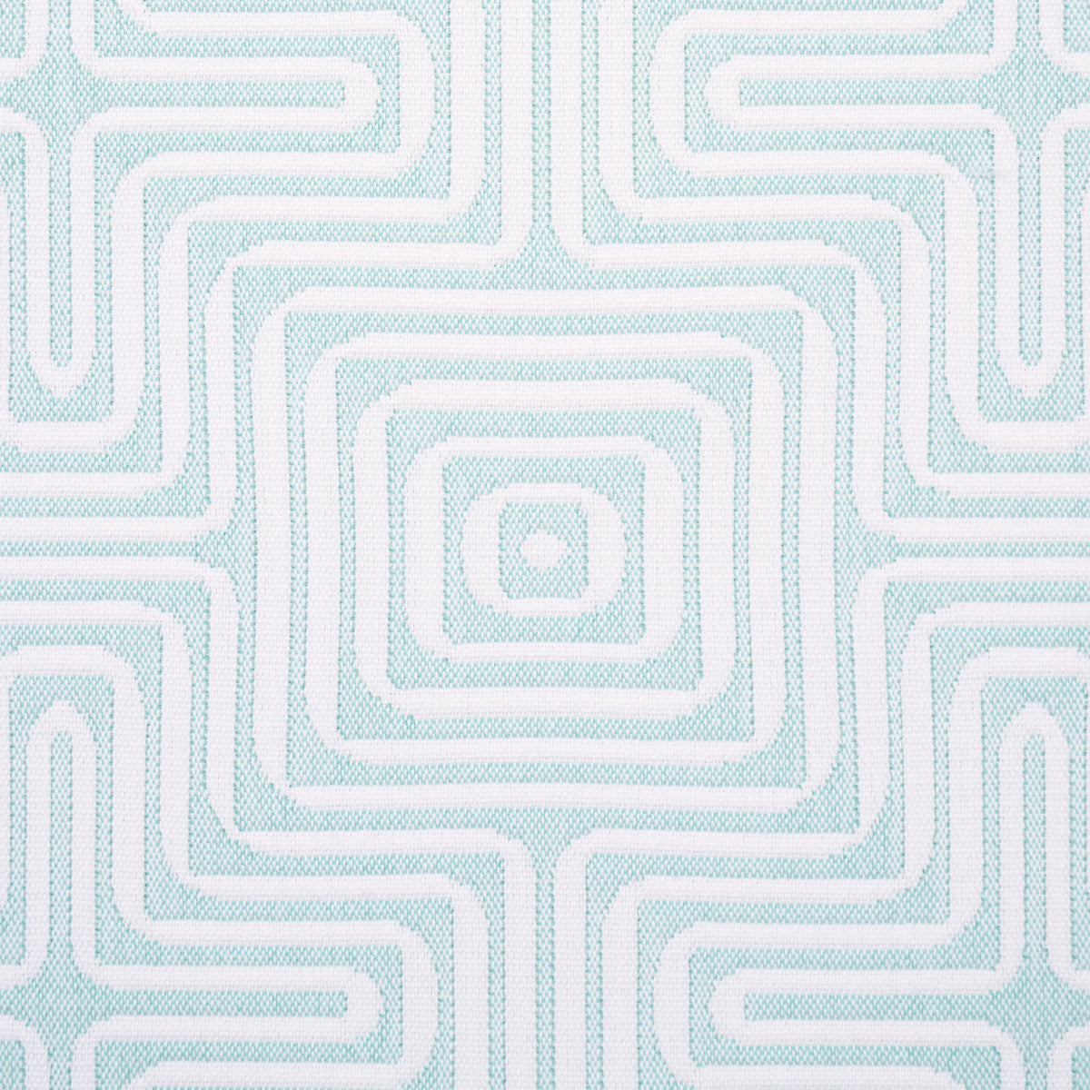 Schumacher Amazing Maze Indoor/Outdoor Aqua Breeze Fabric 65326