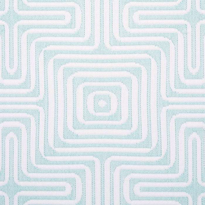 Schumacher Amazing Maze Indoor/Outdoor Aqua Breeze Fabric Sample 65326