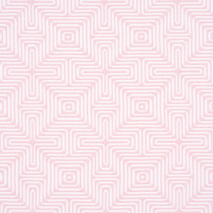 Schumacher Amazing Maze Indoor/Outdoor Blush Fabric Sample 65327