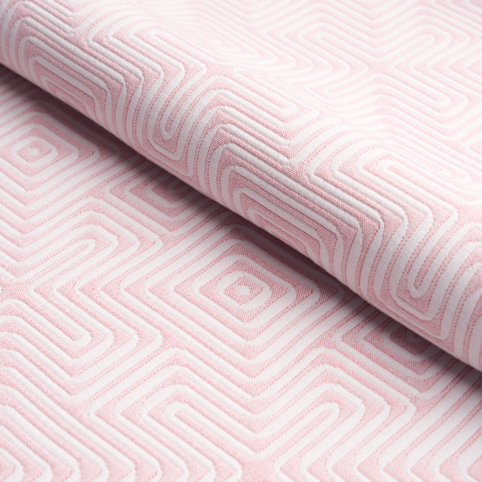 Schumacher Amazing Maze Indoor/Outdoor Blush Fabric 65327