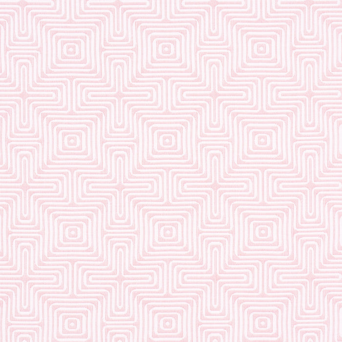 Schumacher Amazing Maze Indoor/Outdoor Blush Fabric Sample 65327