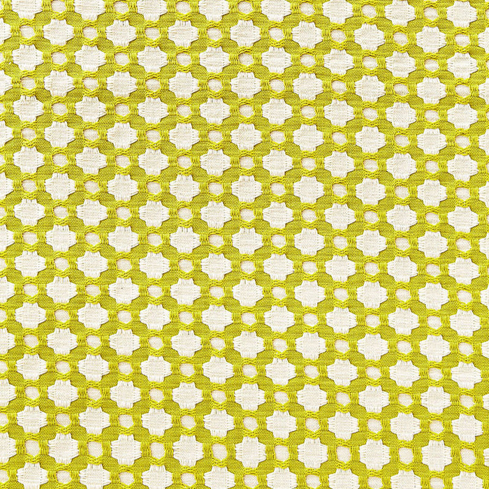 Schumacher Betwixt Chartreuse / Ivory Fabric Sample 65680