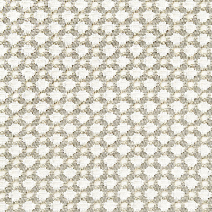 Schumacher Betwixt Stone/White Fabric Sample 65682