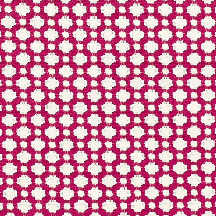 Schumacher Betwixt Magenta/Natural Fabric Sample 65685