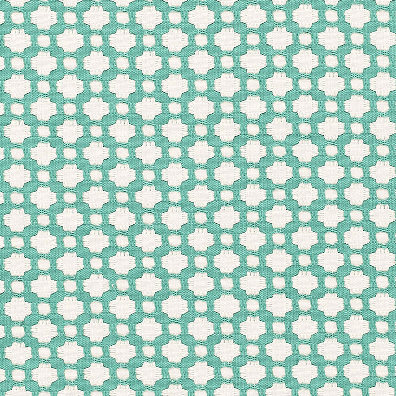 Schumacher Betwixt Pool/Natural Fabric Sample 65687