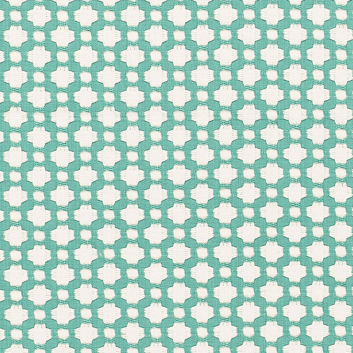 Schumacher Betwixt Pool/Natural Fabric 65687