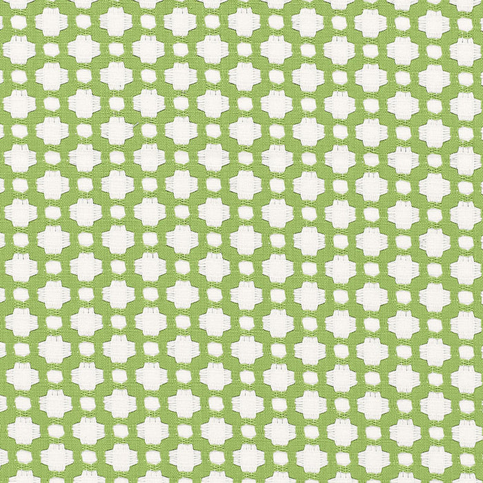 Schumacher Betwixt Leaf/Blanc Fabric Sample 65688