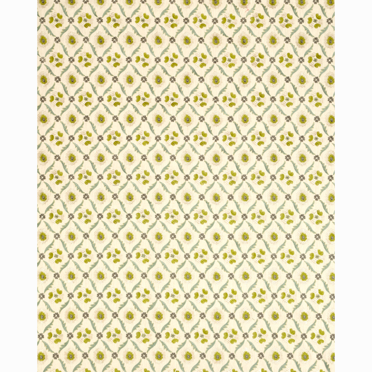 Schumacher Claremont Embroidery Chartreuse Fabric Sample 65741