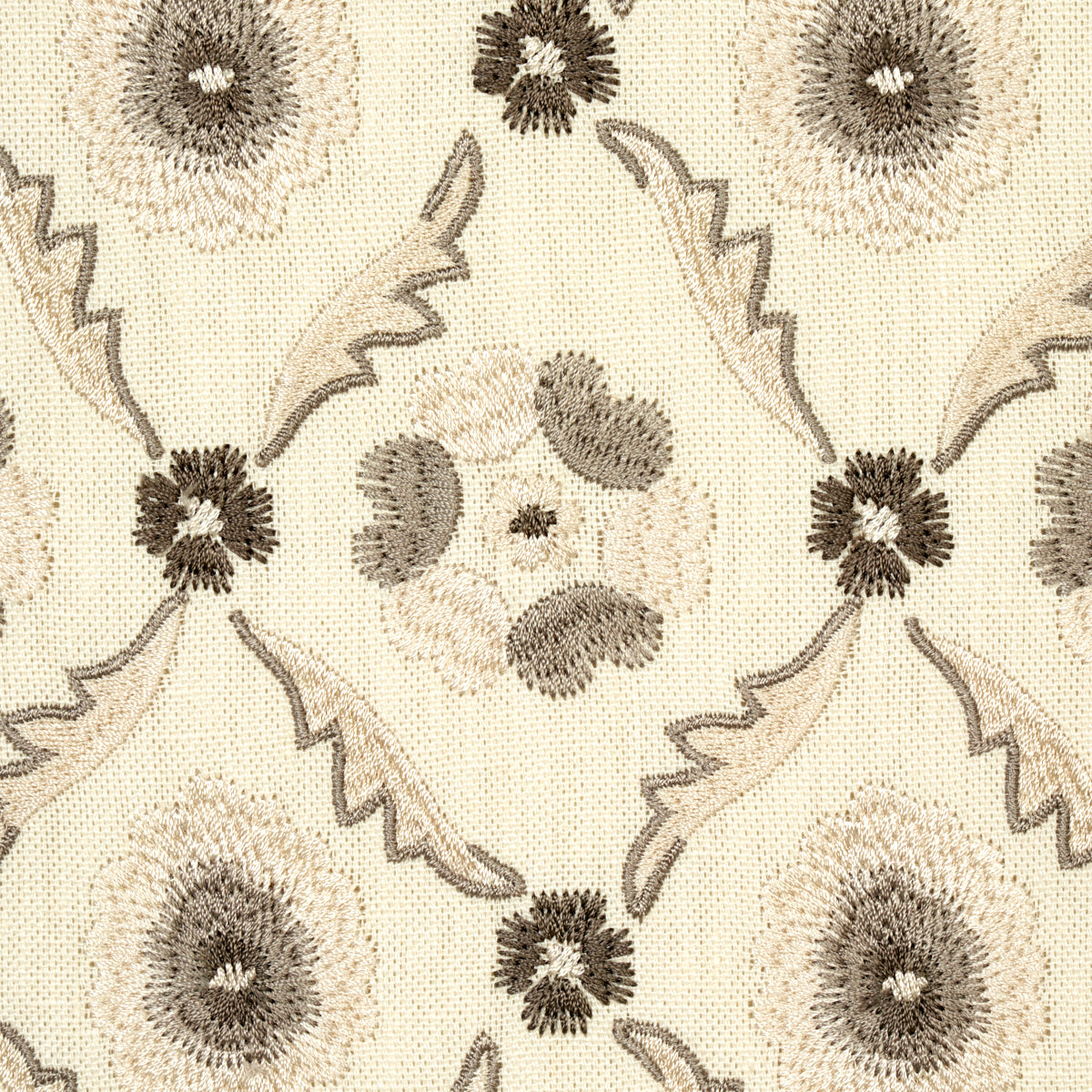 Schumacher Claremont Embroidery Grisaille Fabric 65743