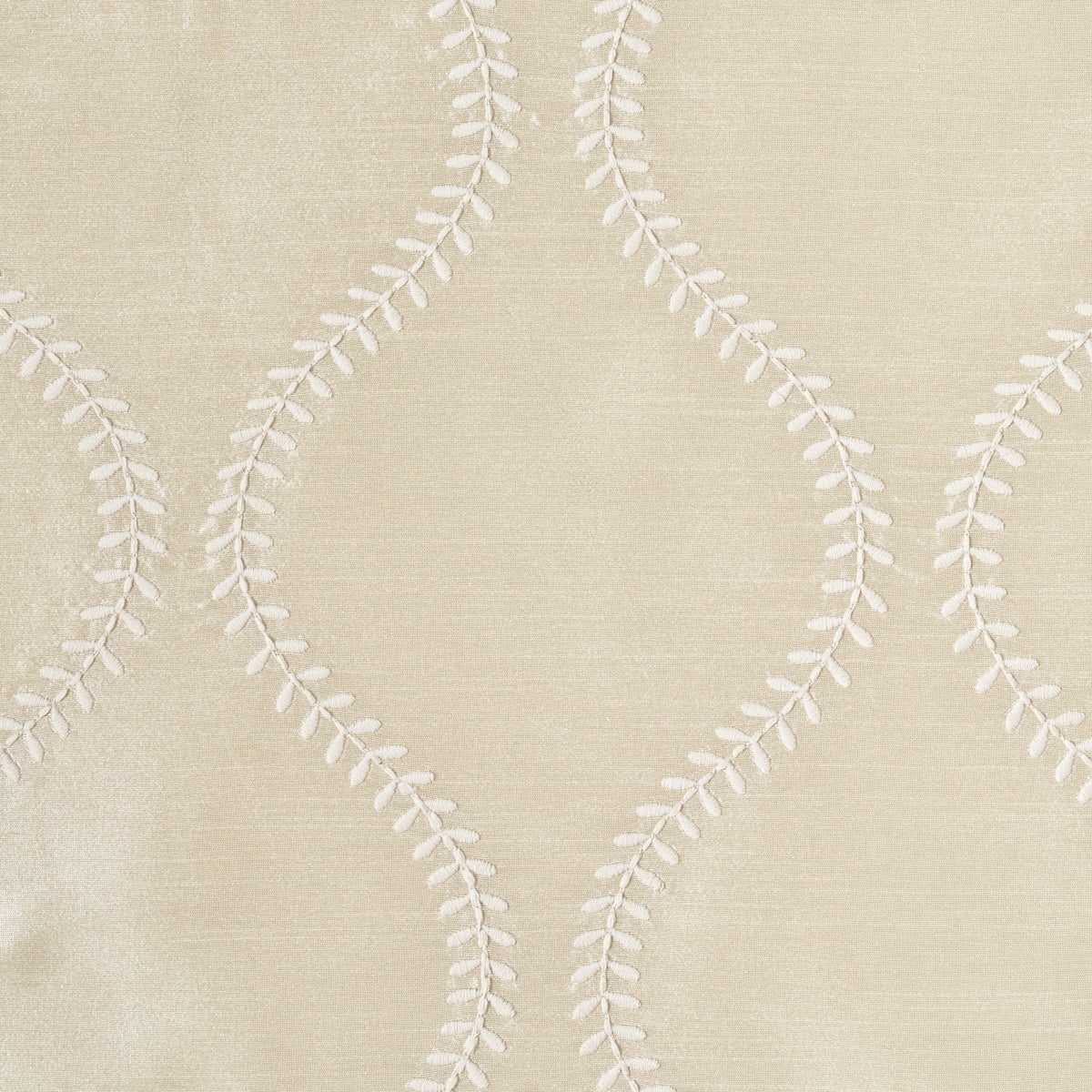 Schumacher Agadir Embroidery Champagne Fabric 65752