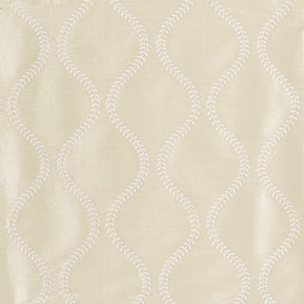 Schumacher Agadir Embroidery Champagne Fabric 65752