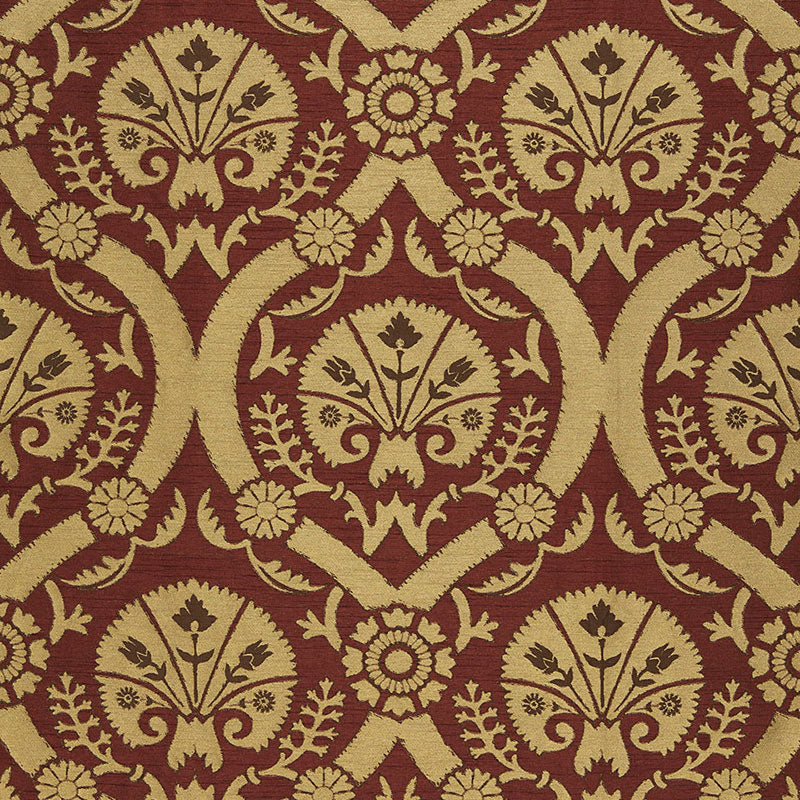 Schumacher Taza Damask Spice Fabric 65771