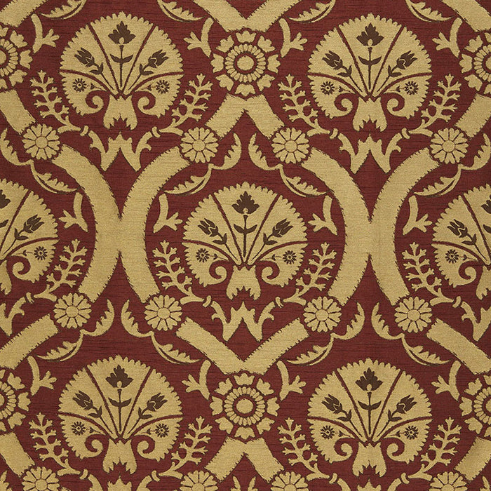 Schumacher Taza Damask Spice Fabric Sample 65771