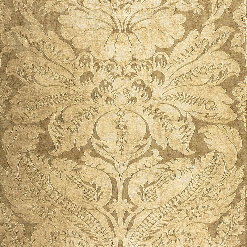 Schumacher Cordwain Damask Gilt Fabric 65872