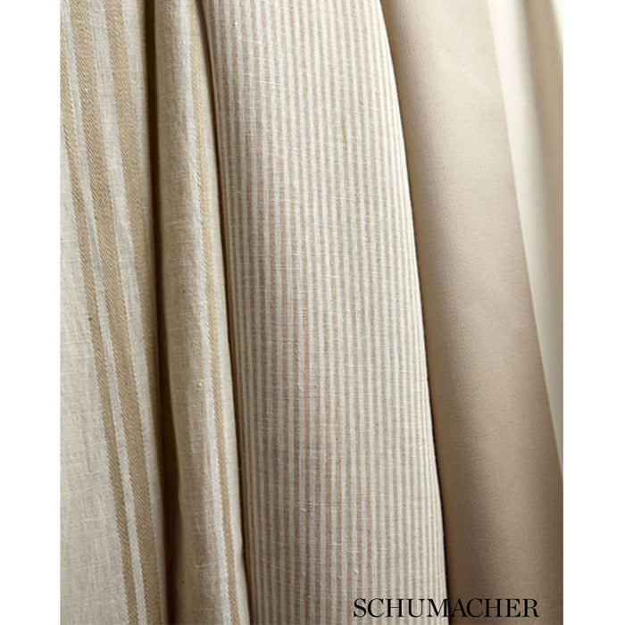 Schumacher Wesley Ticking Stripe Umber Fabric 65980