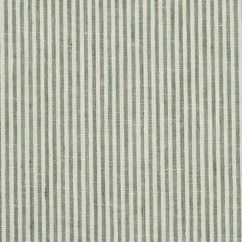 Schumacher Wesley Ticking Stripe Green Fabric Sample 65986