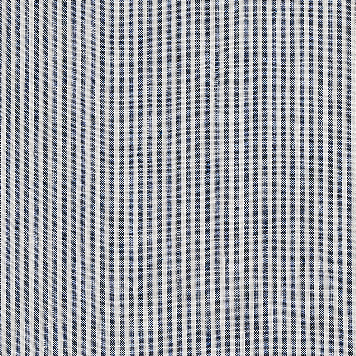 Schumacher Wesley Ticking Stripe Indigo Fabric Sample 65987