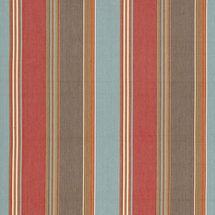 Schumacher Addison Cotton Stripe Red Earth Fabric Sample 66000