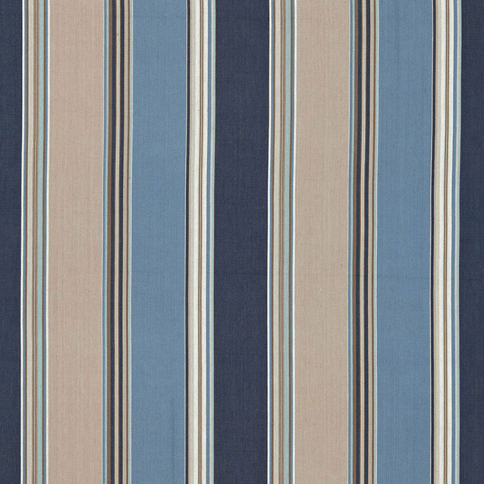 Schumacher Addison Cotton Stripe Indigo Fabric Sample 66002