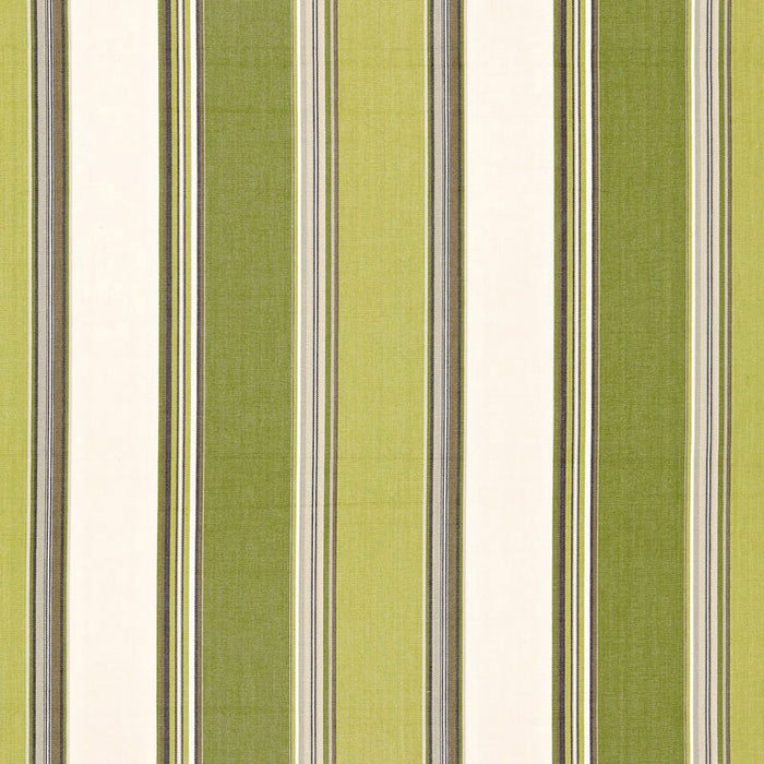 Schumacher Addison Cotton Stripe Vert Fabric Sample 66003