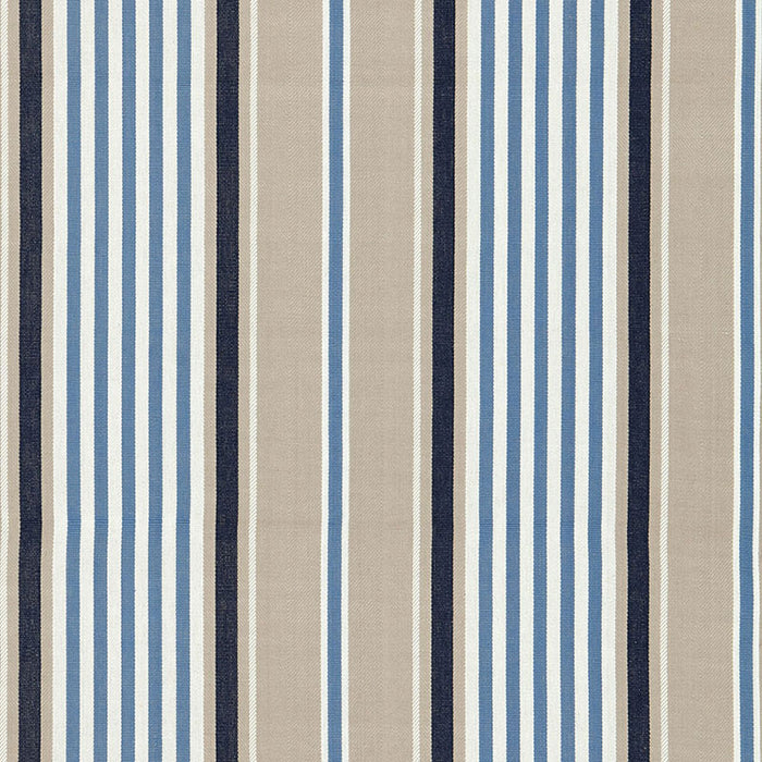 Schumacher Minzer Cotton Stripe Indigo Fabric 66011