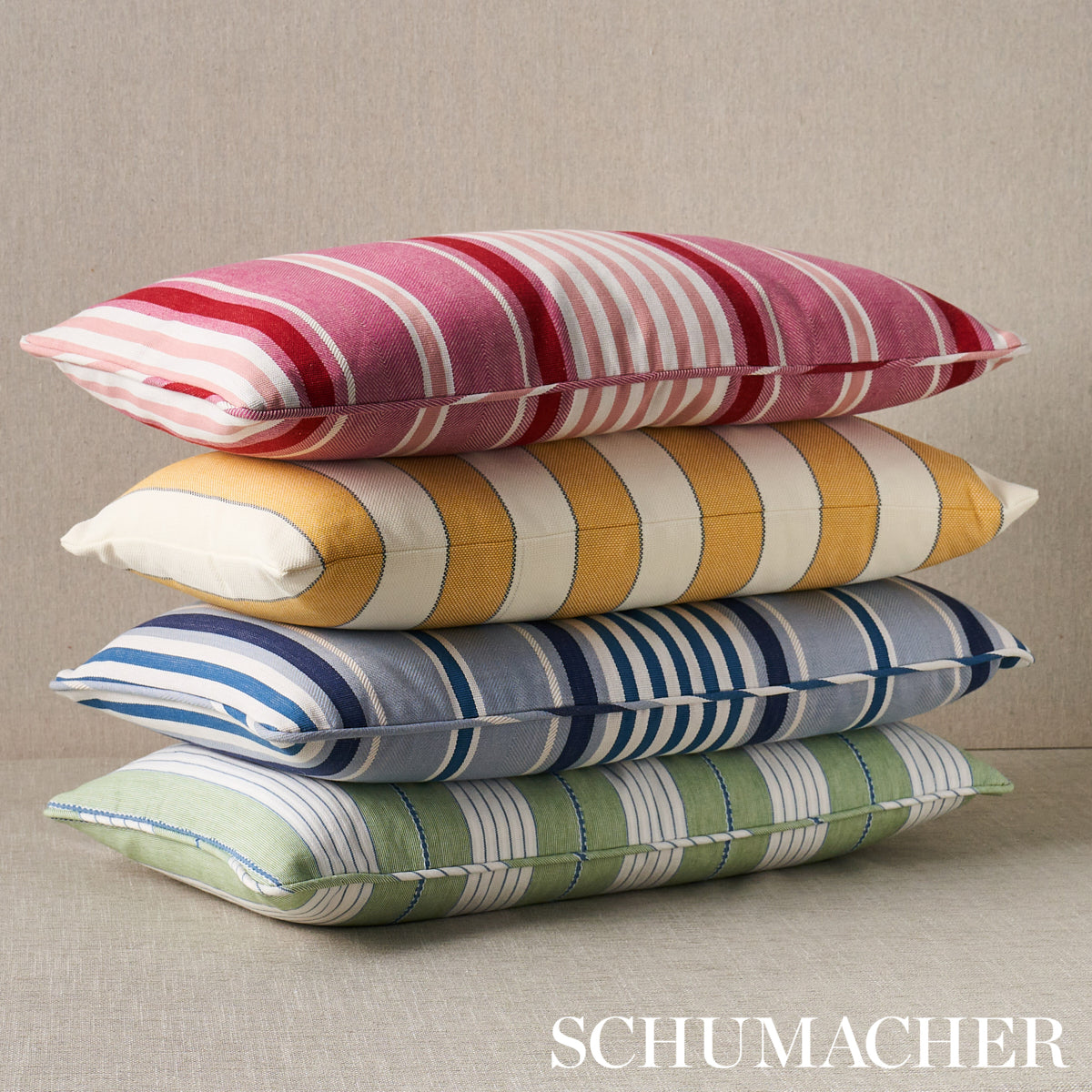 Schumacher Minzer Cotton Stripe Blue Fabric 66014