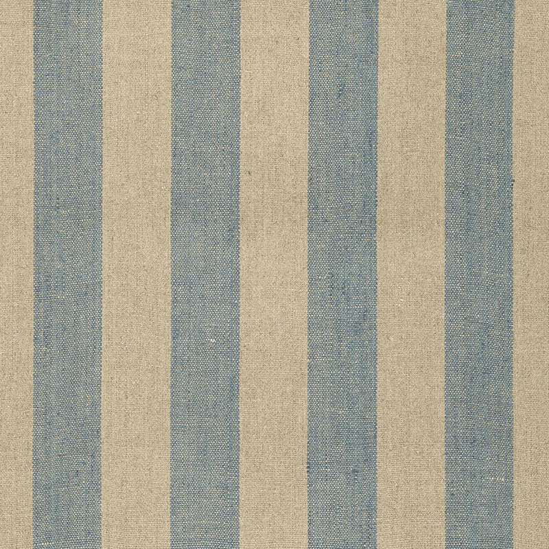 Schumacher Augustin Linen Stripe Denim / Linen Fabric 66073