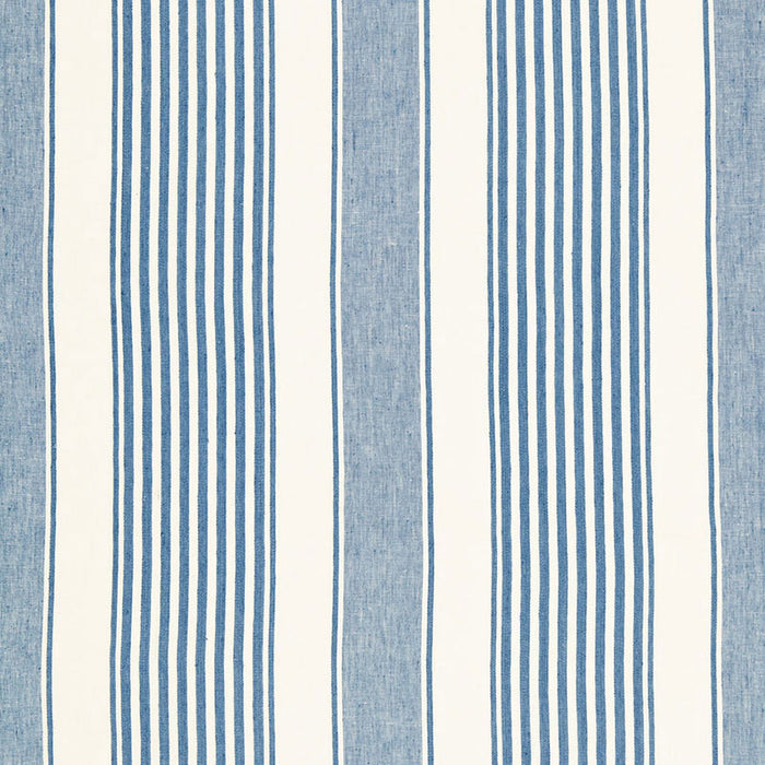 Schumacher Summerville Linen Stripe Ocean Fabric 66090