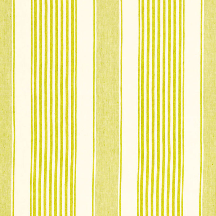 Schumacher Summerville Linen Stripe Limeade Fabric 66091