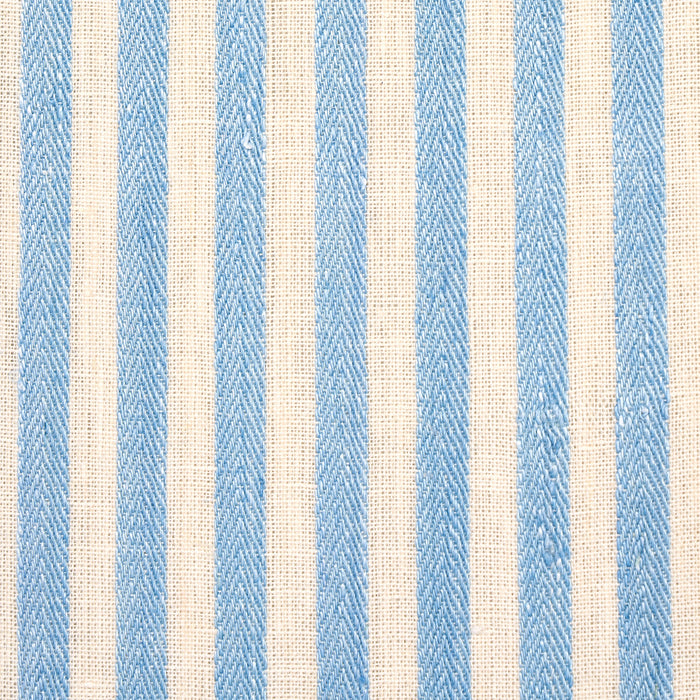 Schumacher Summerville Linen Stripe Sky Fabric Sample 66094