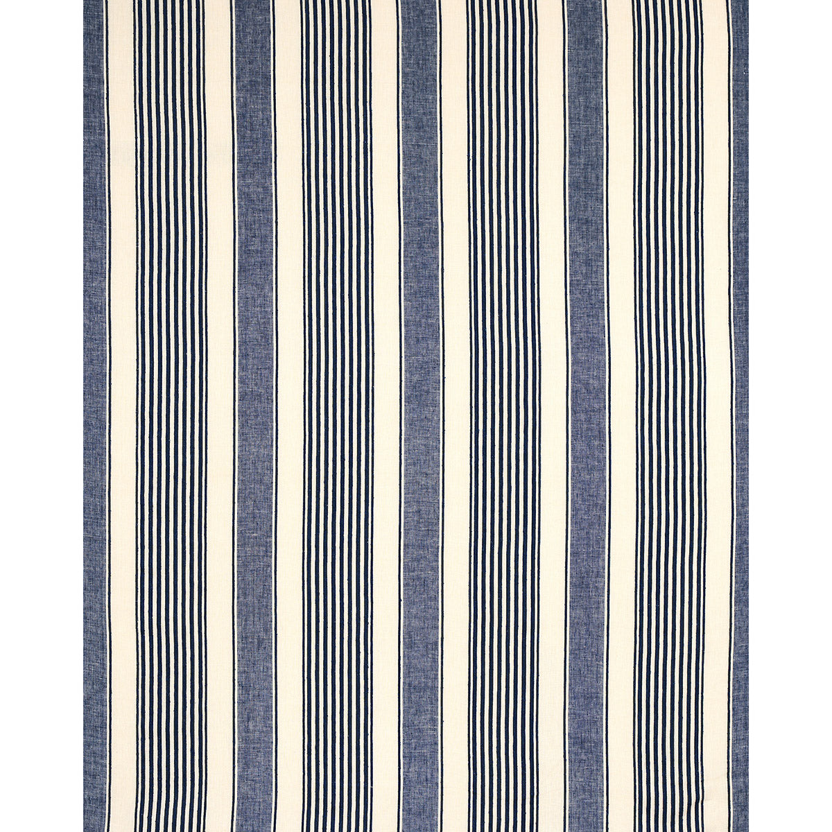 Schumacher Summerville Linen Stripe Navy Fabric 66095