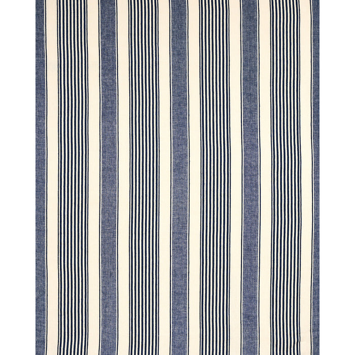 Schumacher Summerville Linen Stripe Navy Fabric 66095