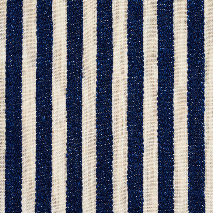 Schumacher Summerville Linen Stripe Navy Fabric Sample 66095