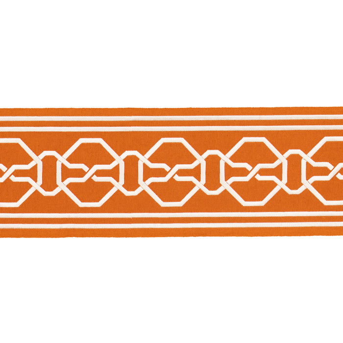 Schumacher Malmaison Tape Tangerine Trim Sample 66152