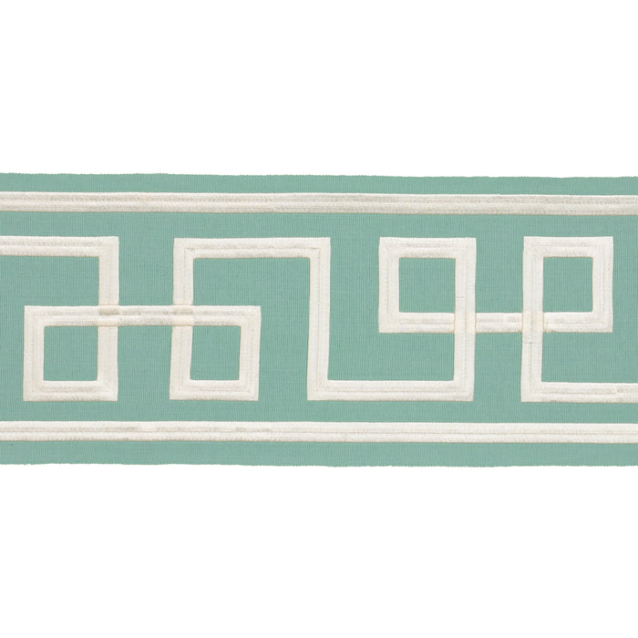 Schumacher Octavius Tape Aqua Marine Trim Sample 66161