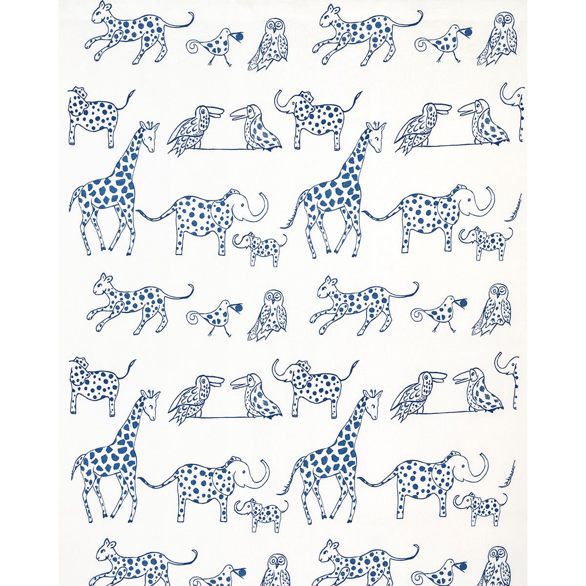 Schumacher Jungle Jubilee Blueberry Fabric 66250