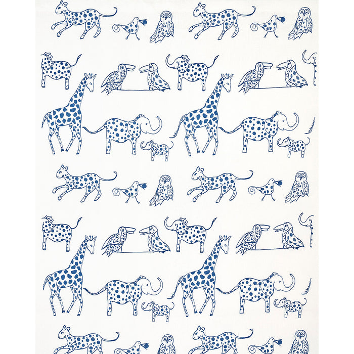 Schumacher Jungle Jubilee Blueberry Fabric 66250